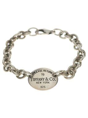 Tiffany & Co Return to Oval Plate Chain Bracelet Silver